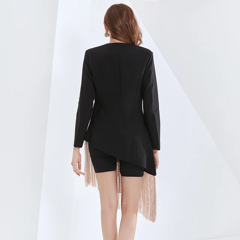 GALCAUR Tassel Patchwork Temperament Blazer For Women V Neck Long Sleeve High Waist Lace Up Blazers Female Fashion 2020 Clothing
GALCAUR Tassel Patchwork Temperament Blazer For Women V Neck Long Sleeve High Waist Lace Up Blazers Female Fashion 2020 Clothing