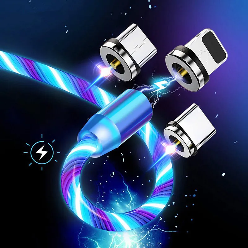 1m Magnetic Charging Mobile Phone Cable USB Type C Flow Luminous Lighting Data Wire for Samsung Huawei xiaomi LED Micro Kable
1m Magnetic Charging Mobile Phone Cable USB Type C Flow Luminous Lighting Data Wire for Samsung Huawei xiaomi LED Micro Kable