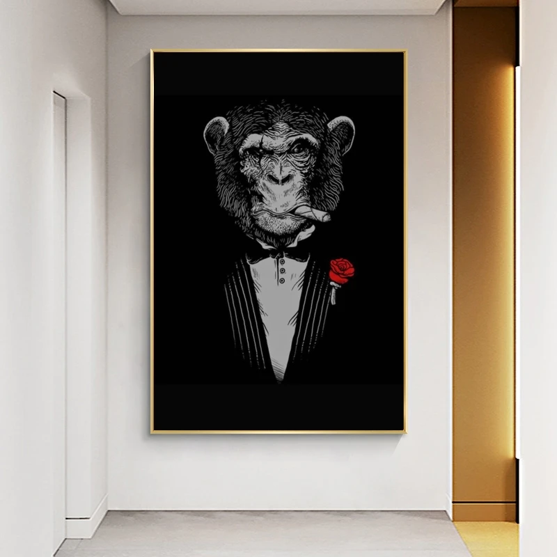 Abstract Wall Art Smoking Monkey Canvas Paintings On The Wall Art Posters And Prints Cool Monkey in Suit Wall Picture Home Decor
Abstract Wall Art Smoking Monkey Canvas Paintings On The Wall Art Posters And Prints Cool Monkey in Suit Wall Picture Home Decor