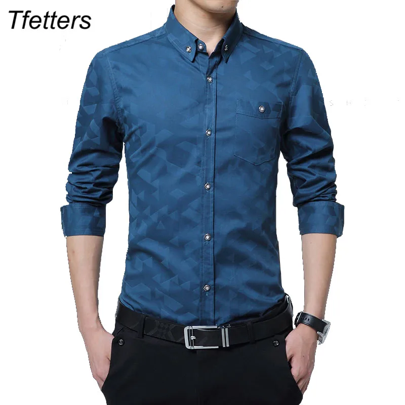 TFETTERS Cotton Smart Casual Men Shirt Long Sleeve Jacquard Weave Slim Fit Shirt Men Cotton Mens Dress Shirts Men Clothes
TFETTERS Cotton Smart Casual Men Shirt Long Sleeve Jacquard Weave Slim Fit Shirt Men Cotton Mens Dress Shirts Men Clothes