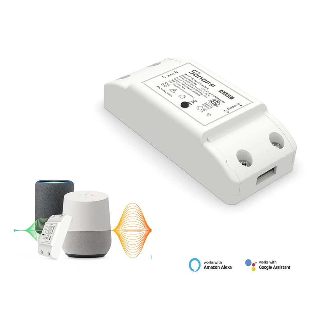 Sonoff Basic R2 Smart Home Wifi Switch Wireless Remote Control Light Timer Switch DIY Modules via Ewelink APP Work with Alexa
Sonoff Basic R2 Smart Home Wifi Switch Wireless Remote Control Light Timer Switch DIY Modules via Ewelink APP Work with Alexa