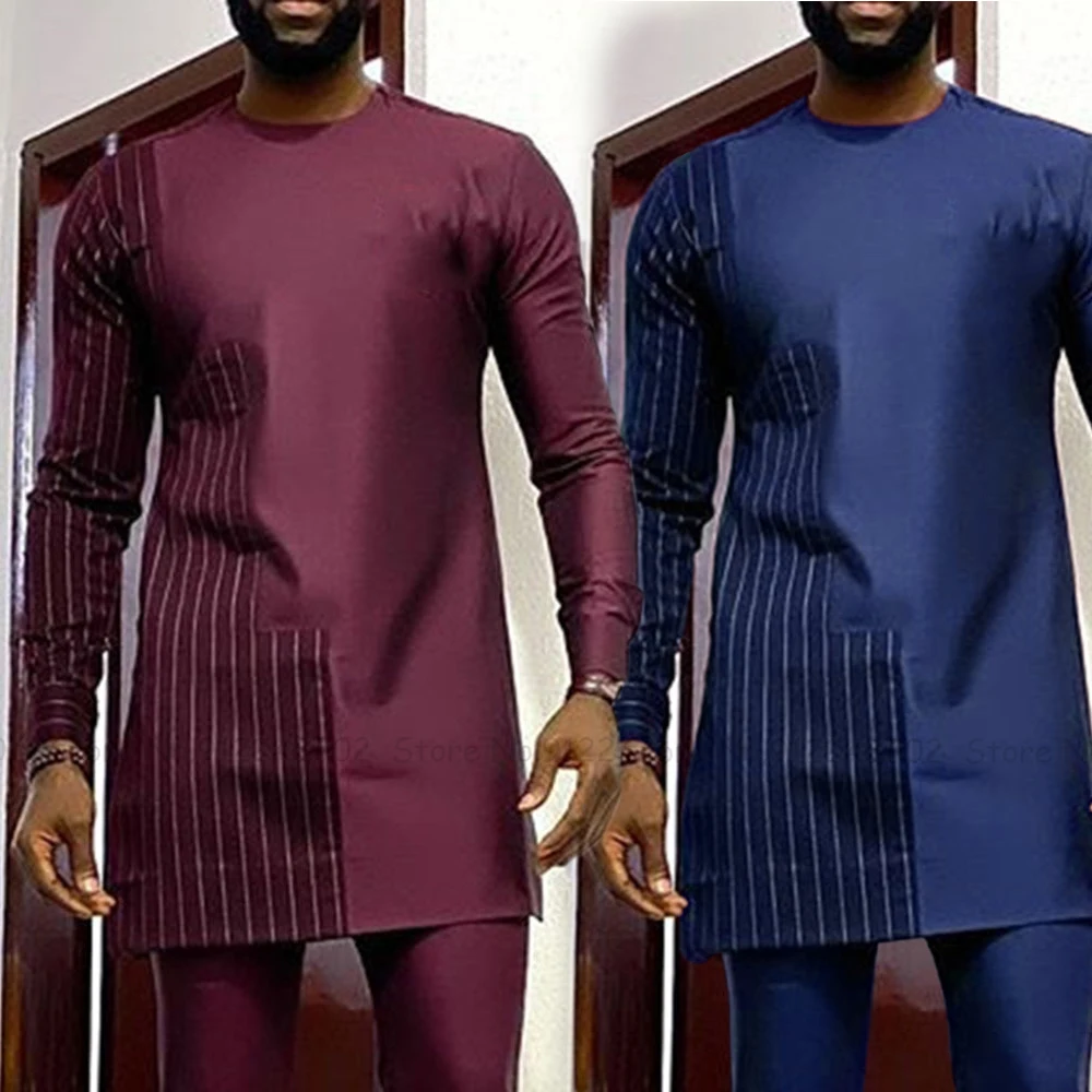 Men African Bazin Dashiki Tops Long Sleeve Stripe T-shirt Male Muslim Fashion Caftan Traditional Ethnic Blouse Clothes Plus Size
Men African Bazin Dashiki Tops Long Sleeve Stripe T-shirt Male Muslim Fashion Caftan Traditional Ethnic Blouse Clothes Plus Size