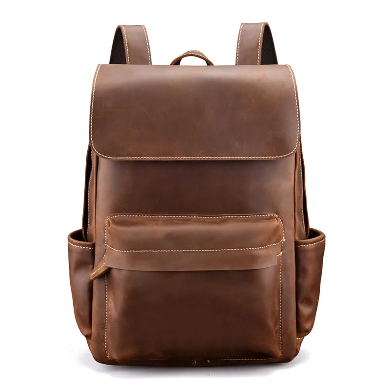 Men's Vintage Crazy Horse Leather Backpack Brand Cow Leather School Laptop Rucksack Large Thick Real Leather School Computer Bag
Men's Vintage Crazy Horse Leather Backpack Brand Cow Leather School Laptop Rucksack Large Thick Real Leather School Computer Bag