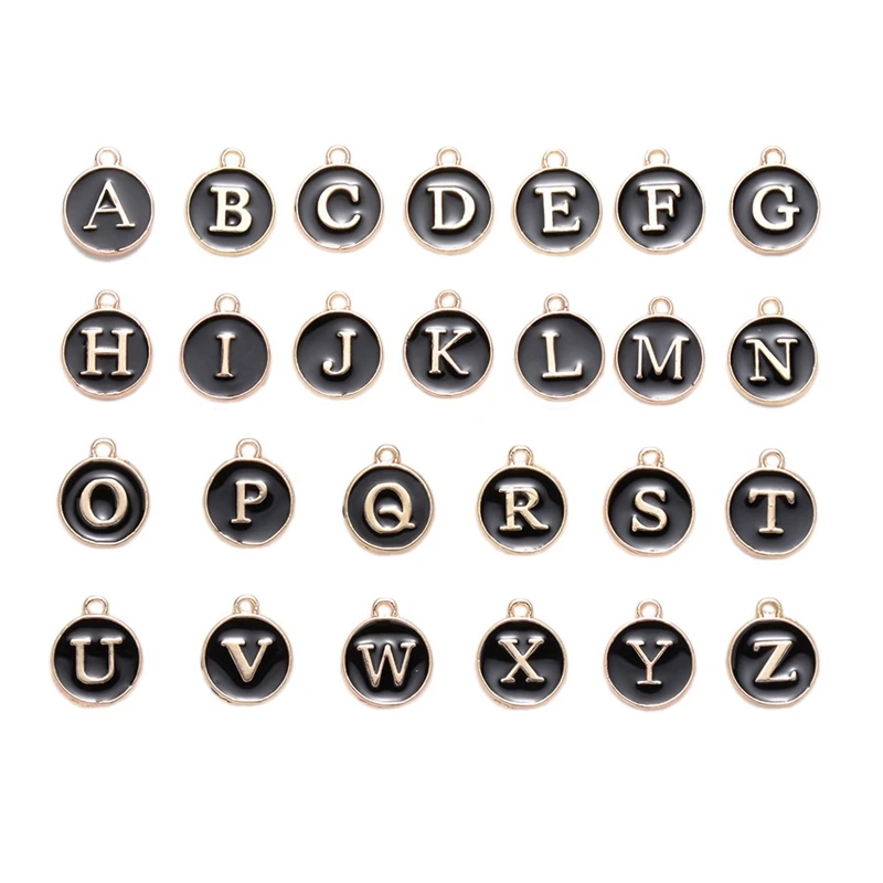 26 Pcs Alphabet Letters A-Z Double-Sided Alloy Enamel Pendant Enamel Sequins Flat Round Jewelry Making DIY Crafts
26 Pcs Alphabet Letters A-Z Double-Sided Alloy Enamel Pendant Enamel Sequins Flat Round Jewelry Making DIY Crafts