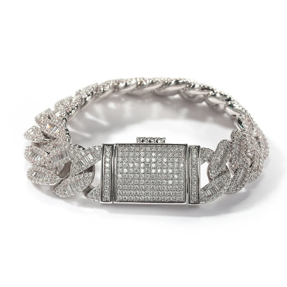 New Charms 16mm Mens Bracelet Baguette Prong Cuban Link Bracelet Iced Out CZ Jewelry Hip Hop Rock Fashion Jewelry Gift For Party
New Charms 16mm Mens Bracelet Baguette Prong Cuban Link Bracelet Iced Out CZ Jewelry Hip Hop Rock Fashion Jewelry Gift For Party