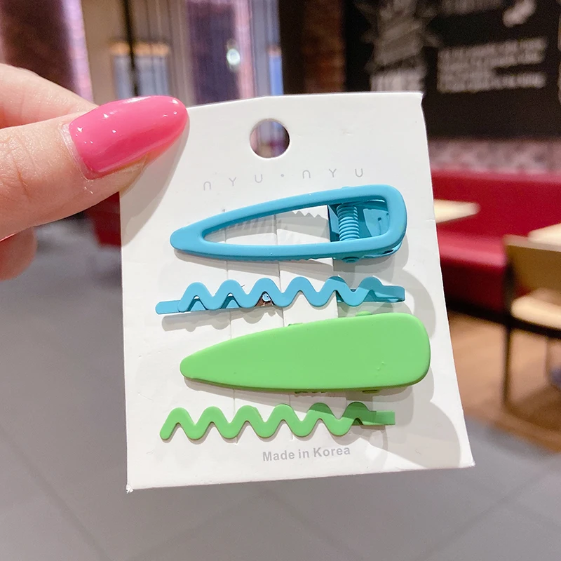 Wave-shaped Hair Clip Cute Set 4pcs Colorful Hairpin Candy Color Hair Accessories Women Girls Headwear Decoration 2021
Wave-shaped Hair Clip Cute Set 4pcs Colorful Hairpin Candy Color Hair Accessories Women Girls Headwear Decoration 2021