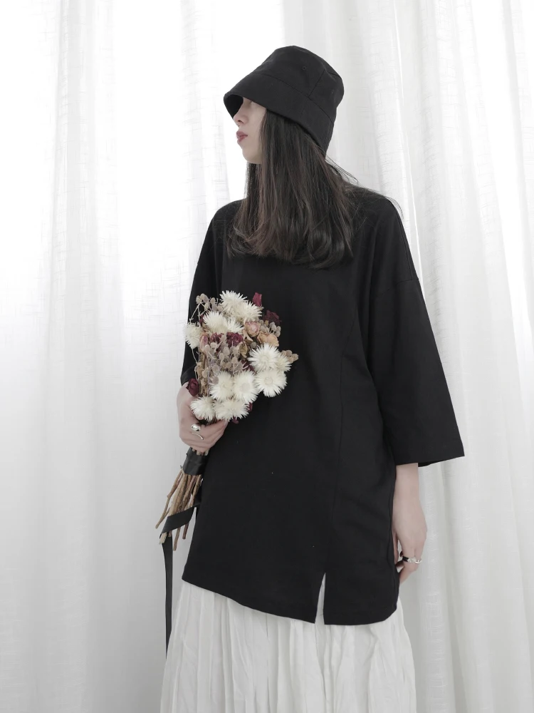 Big Yamamoto Dark Black Middle Sleeve T-shirt Female Loose Asymmetric Deconstruction Niche Designer's Black Top Trend Clothes
Big Yamamoto Dark Black Middle Sleeve T-shirt Female Loose Asymmetric Deconstruction Niche Designer's Black Top Trend Clothes