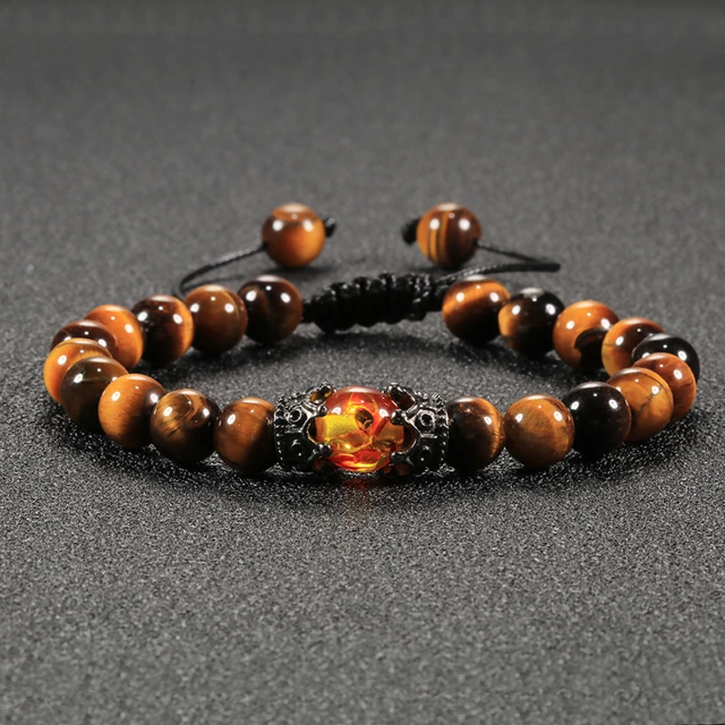 Natural Tiger Eye Vintage Crown Beads Bracelet For Women Men Black Lava Stone Braided Bracelets Bangles Fashion Jewelry Pulseira
Natural Tiger Eye Vintage Crown Beads Bracelet For Women Men Black Lava Stone Braided Bracelets Bangles Fashion Jewelry Pulseira