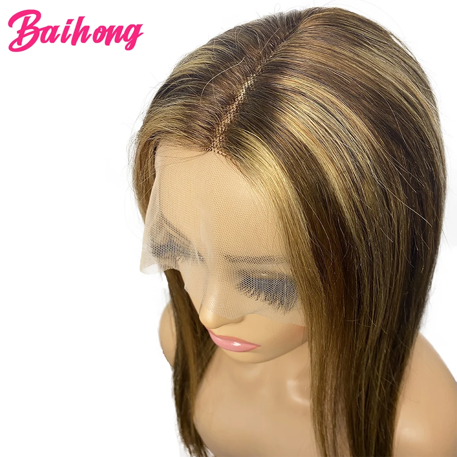 Highlight Wig Brown Colored Human Hair Wigs for Women Brazilian hair Ombre Straight T Part hd Transparent Lace Front Wig Baihong
Highlight Wig Brown Colored Human Hair Wigs for Women Brazilian hair Ombre Straight T Part hd Transparent Lace Front Wig Baihong