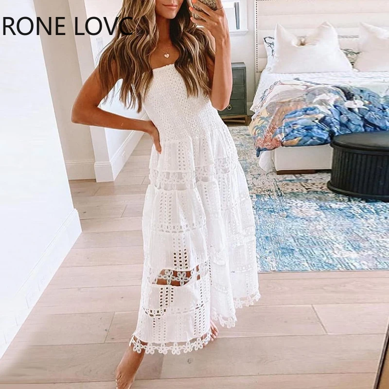 Women Sexy Bandeau Hollow Out Flower Detail Maxi Dress Party Dress Elegant Fashion Chic Dress
Women Sexy Bandeau Hollow Out Flower Detail Maxi Dress Party Dress Elegant Fashion Chic Dress