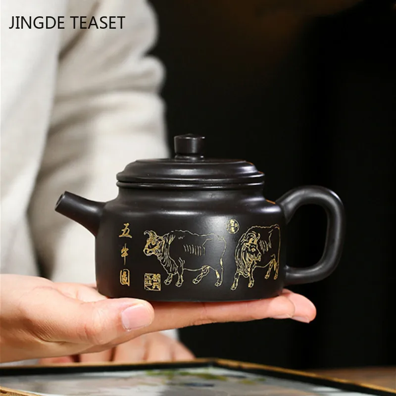 Yixing Traditional Tea pot Purple Clay filter Teapot Ore Black mud beauty kettle handmade Teaware Customized Authentic 230ml
Yixing Traditional Tea pot Purple Clay filter Teapot Ore Black mud beauty kettle handmade Teaware Customized Authentic 230ml