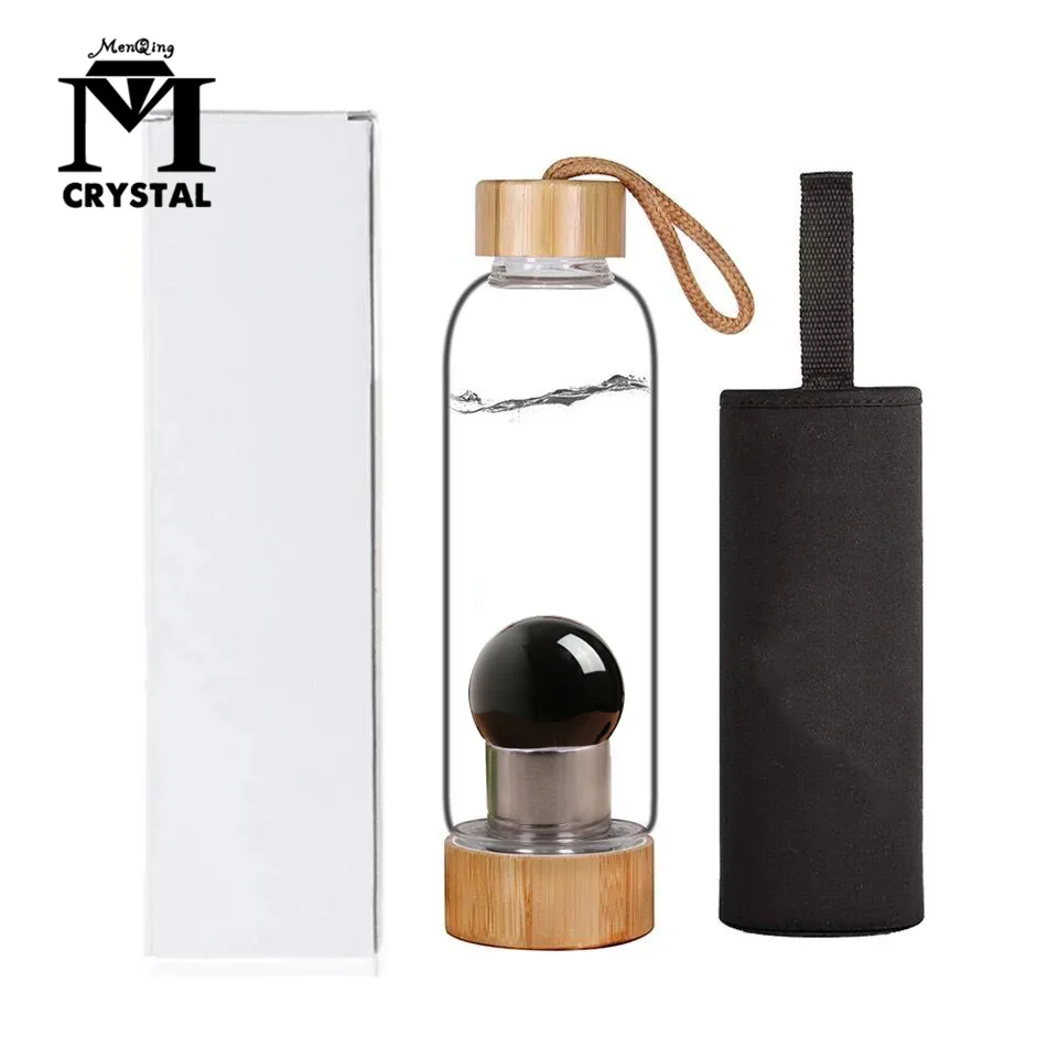 

2020 Hot Sale Drop Shipping Natural Crystal Ball Healing Obelisk Wand Elixir Obsidian Sphere Quartz Stone Water Bottle Tools