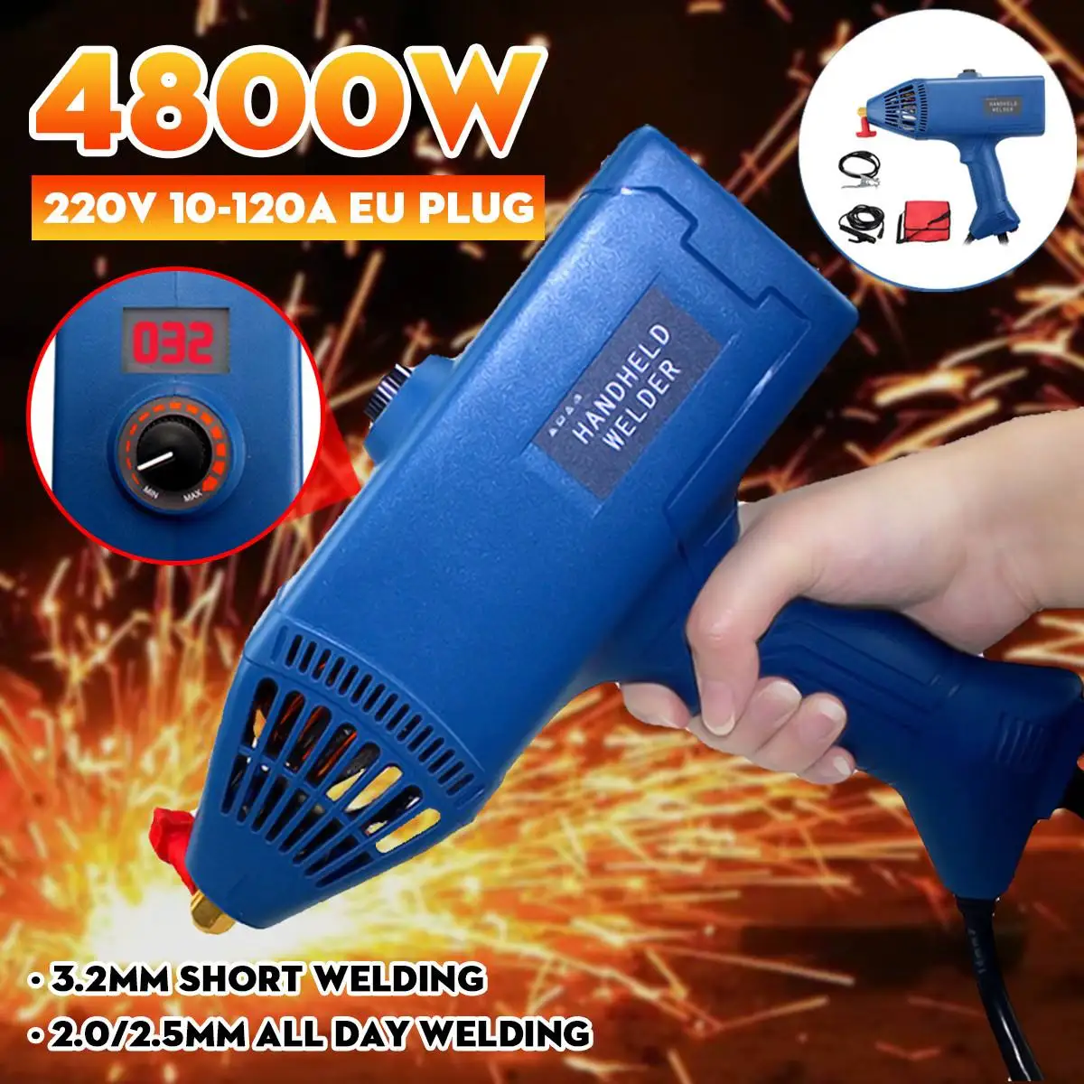 220V 4800W Handheld Portable Electric Arc Welding Machine Automatic Digital Intelligent Welding Machine Current 2~14mmAdjustment
220V 4800W Handheld Portable Electric Arc Welding Machine Automatic Digital Intelligent Welding Machine Current 2~14mmAdjustment
