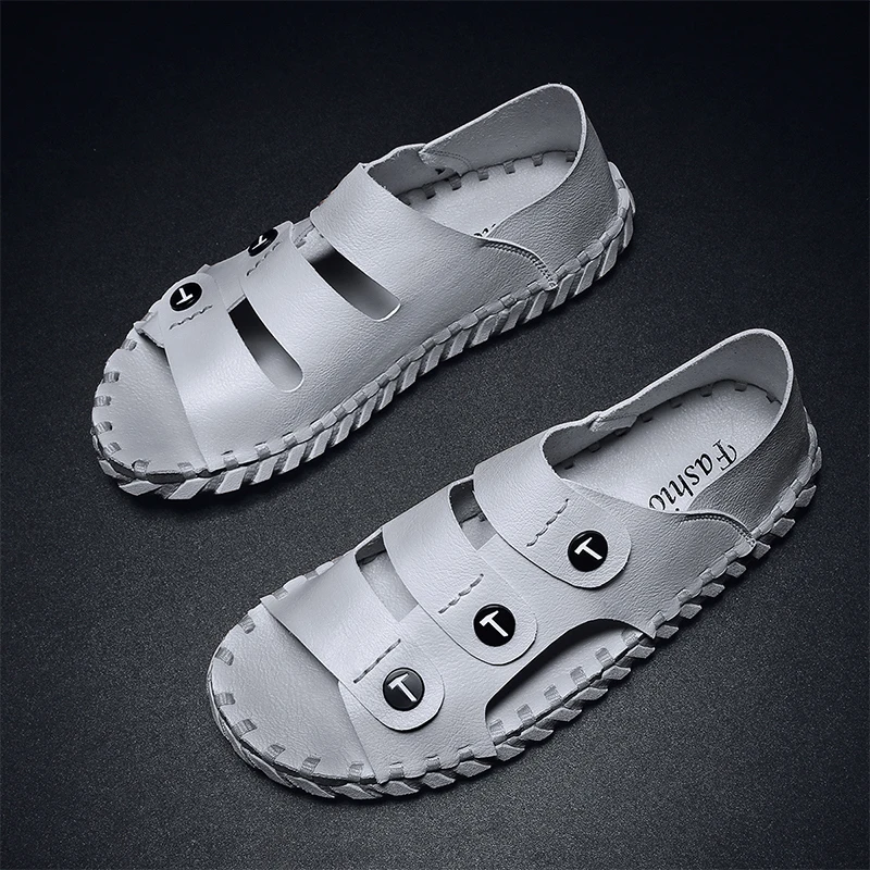CYYTL 2021 Summer Fashion Open Toe Leather Men Sandals Sewing Beach Male Walking Shoes Outdoor Slippers Slip-on Roman Sandalias
CYYTL 2021 Summer Fashion Open Toe Leather Men Sandals Sewing Beach Male Walking Shoes Outdoor Slippers Slip-on Roman Sandalias