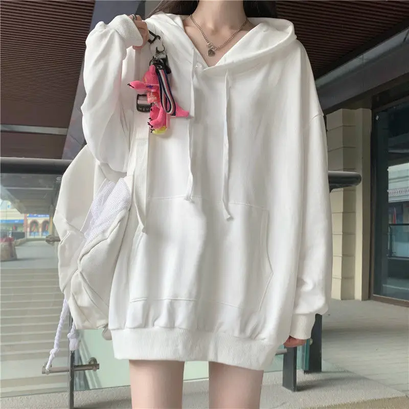 2021 Fall New Thin Hooded White Sweater Pure Color Student Korean Loose Top
2021 Fall New Thin Hooded White Sweater Pure Color Student Korean Loose Top