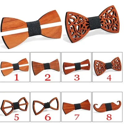 Деревянные искусственные деревянные галстуки-бабочки для вечеривечерние в