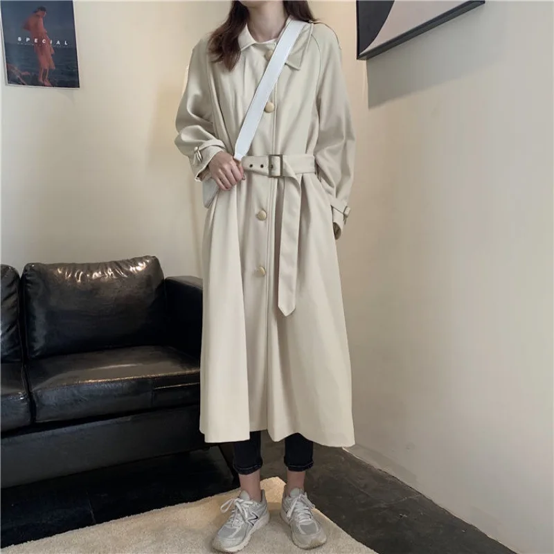 Korean Vintage Trench Coat Drawstring Waist Fashion Solid Loose 2021 OL Women Versatile Casual Long Elegant
Korean Vintage Trench Coat Drawstring Waist Fashion Solid Loose 2021 OL Women Versatile Casual Long Elegant