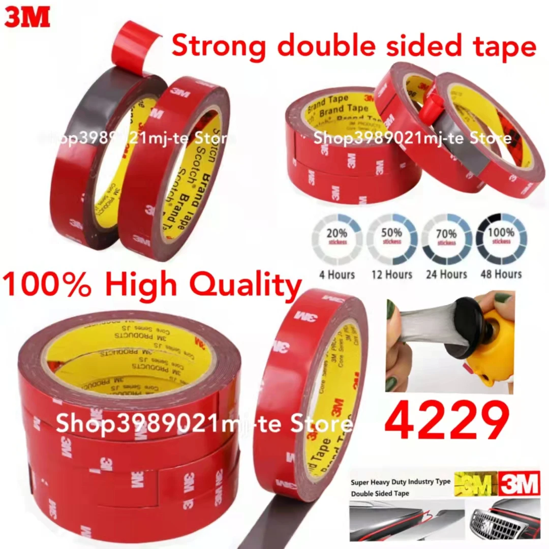 3M 4229 Auto Heavy Duty Mounting Double Sided Adhesive Foam Acrylic Tape Pressure Sensitive Adhesive 6MM*3M Tape Grey Color 1Pcs
3M 4229 Auto Heavy Duty Mounting Double Sided Adhesive Foam Acrylic Tape Pressure Sensitive Adhesive 6MM*3M Tape Grey Color 1Pcs