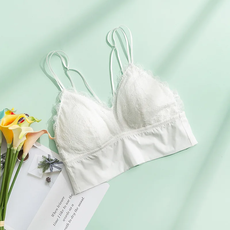 Woman Silk Comfortable Vest Bra Sang Silk Straps Tube Top Dryer Lace Cross Sexy No Steel Ring Bra
Woman Silk Comfortable Vest Bra Sang Silk Straps Tube Top Dryer Lace Cross Sexy No Steel Ring Bra