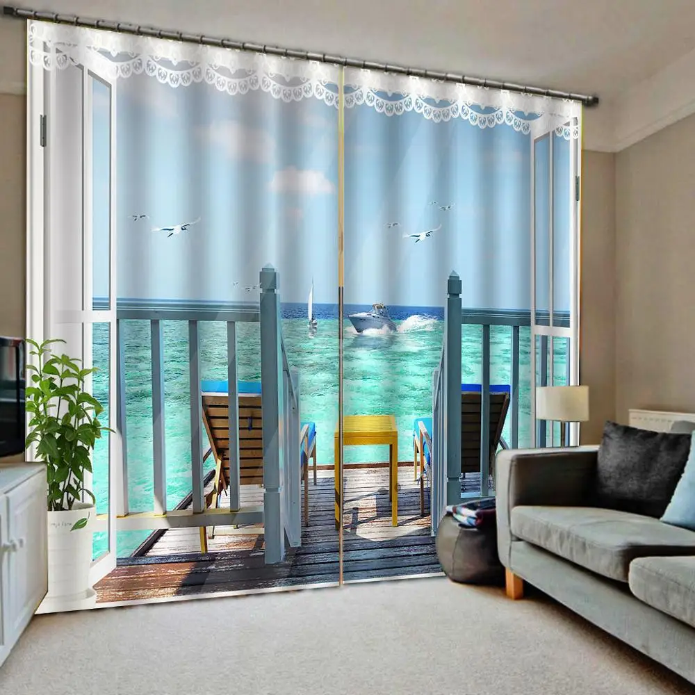 seaside curtains blue 3D Curtain Printing Blockout Polyester Photo Drapes Fabric For Room
seaside curtains blue 3D Curtain Printing Blockout Polyester Photo Drapes Fabric For Room