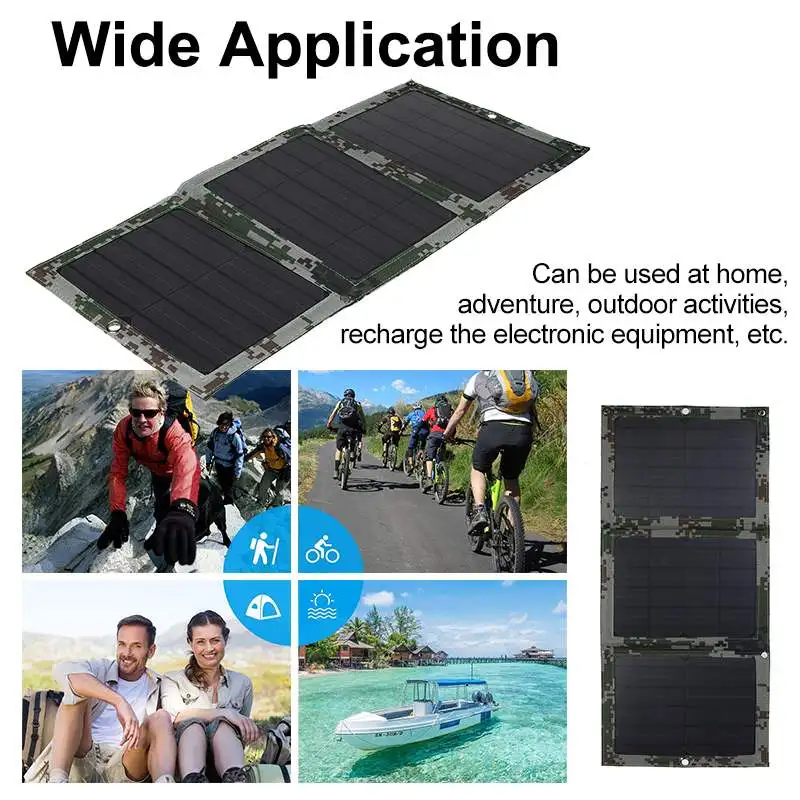 Foldable 150W Dual USB Solar Panel Outdoor Folding Waterproof Charger Mobile Power Battery With 4 in 1 Cable | Электроника