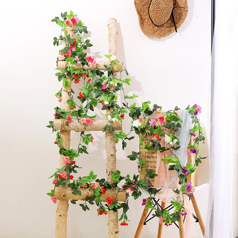 250CM Silk Roses Ivy Vine Artificial Flowers Rattan Green Leaves DIY Hanging Wall Garland Garden Wedding Home Party Deoration
250CM Silk Roses Ivy Vine Artificial Flowers Rattan Green Leaves DIY Hanging Wall Garland Garden Wedding Home Party Deoration