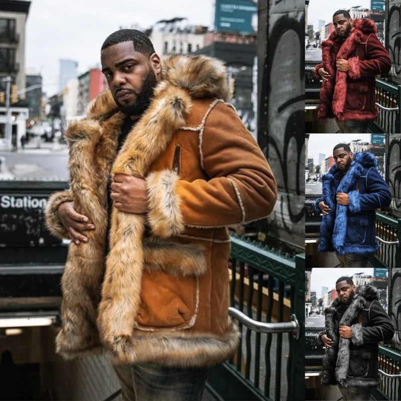Popular Men's Fur-like Leather Large Coat jackets winter thick warm ropa de hombre
Popular Men's Fur-like Leather Large Coat jackets winter thick warm ropa de hombre