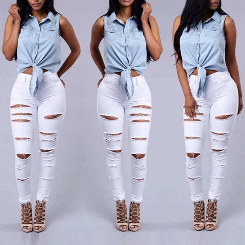 High Quality jeans women's high waist skinny denim jeans casual high stretch pencil pants Ripped Jeans drop shipping
High Quality jeans women's high waist skinny denim jeans casual high stretch pencil pants Ripped Jeans drop shipping