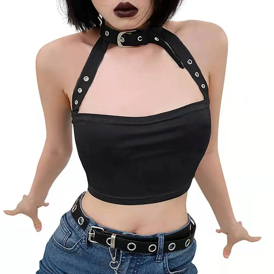 Goth Girl Sleeveless Punk Crop Top Women Casual Sexy Halter Top Streetwear Off Shoulder Tank Top
Goth Girl Sleeveless Punk Crop Top Women Casual Sexy Halter Top Streetwear Off Shoulder Tank Top