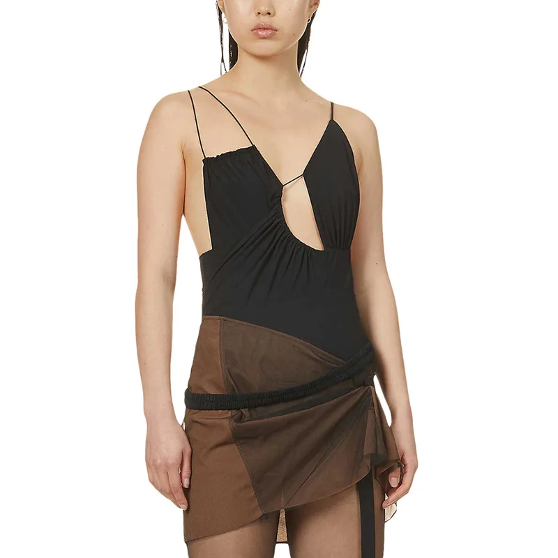 Solid Black Off Shoulder Women Rompers Fashion Design New Hollow Out Bodycon Playsuits 2021 Summer Backless Club Femme Bodysuits
Solid Black Off Shoulder Women Rompers Fashion Design New Hollow Out Bodycon Playsuits 2021 Summer Backless Club Femme Bodysuits