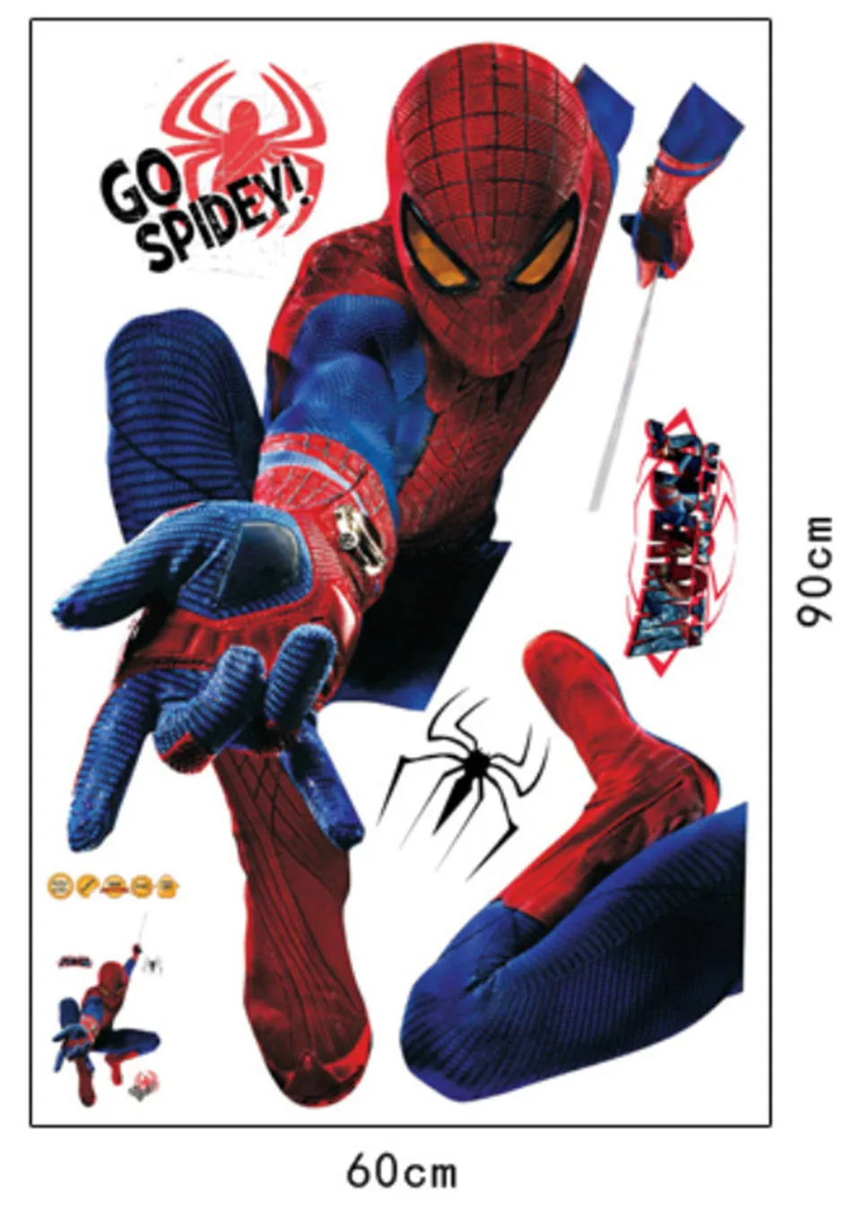 Big Size Spiderman Wall Sticker For Boys Room Decoration Self Adhesive Vinyl Car Wallpaper Home Decor DIY Decal Murals Kids Gift
Big Size Spiderman Wall Sticker For Boys Room Decoration Self Adhesive Vinyl Car Wallpaper Home Decor DIY Decal Murals Kids Gift