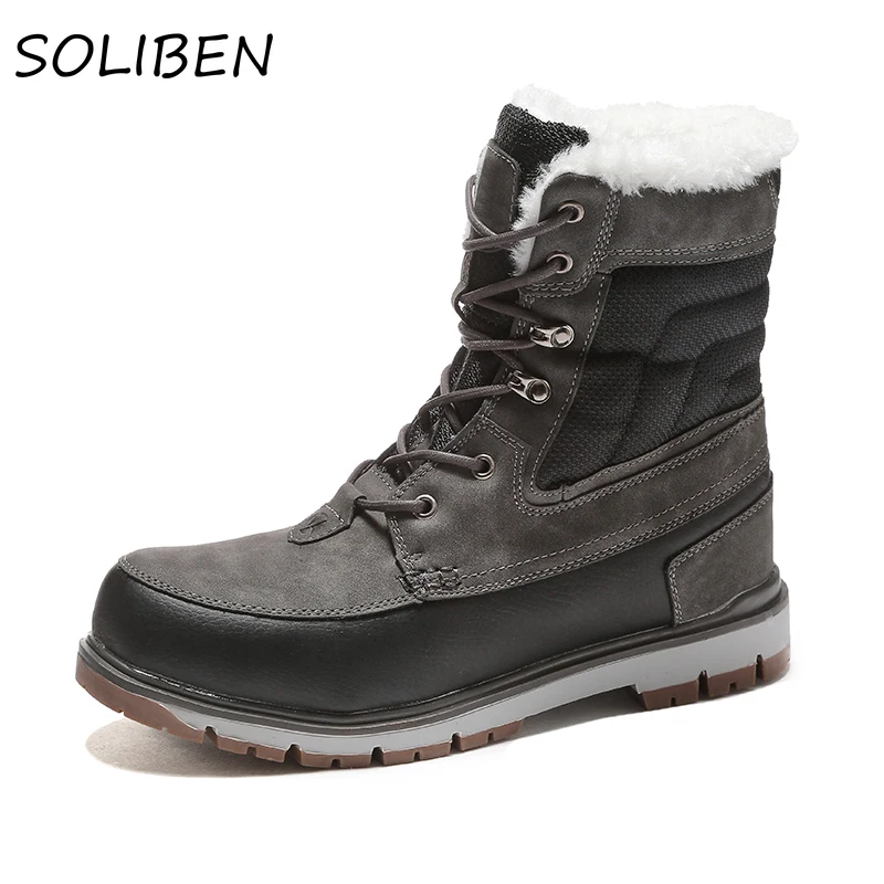 SOLIBEN Winter Men Boots Waterproof Warm Fur Snow Boots Men Outdoor Winter Work Casual Shoes Rubber Ankle Boots
SOLIBEN Winter Men Boots Waterproof Warm Fur Snow Boots Men Outdoor Winter Work Casual Shoes Rubber Ankle Boots