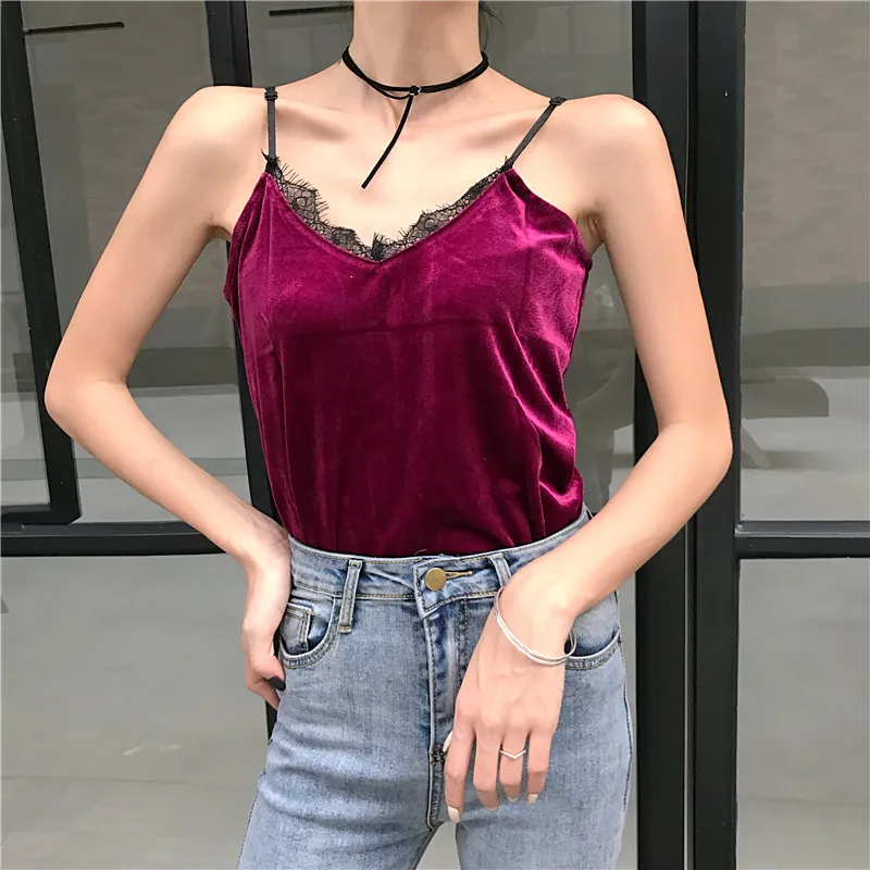 Korean Fashion Velvet Crop Top Women Black Office Lady Cami Sports Bras Spaghetti Strap Tank Top Lace Halter Top Women Tank Top
Korean Fashion Velvet Crop Top Women Black Office Lady Cami Sports Bras Spaghetti Strap Tank Top Lace Halter Top Women Tank Top