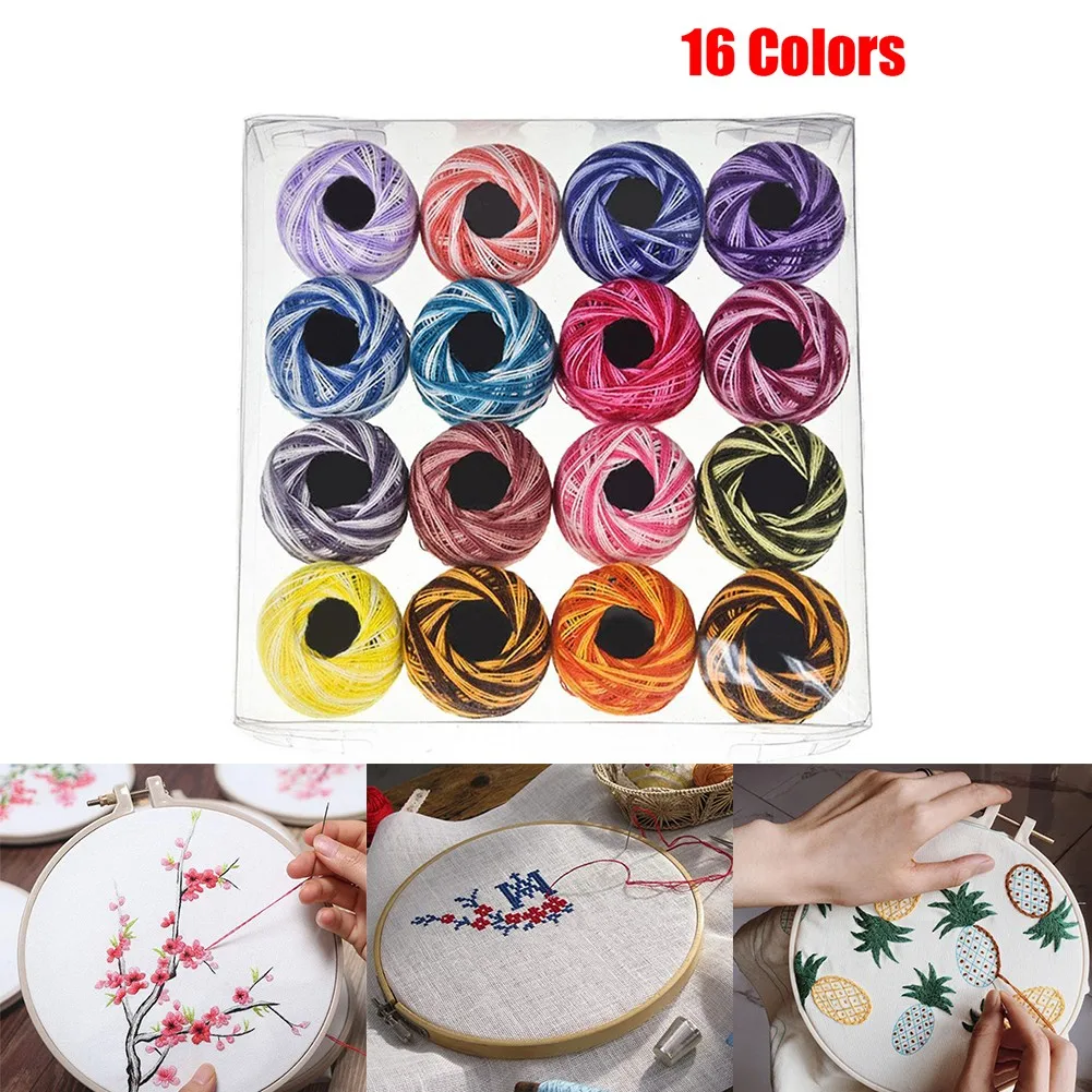 16 Mixed Colors Sewing Thread 4.5*3.5cm Crochet Cotton Yarn Balls Cross Stitch Needlepoint Knitting Threads
16 Mixed Colors Sewing Thread 4.5*3.5cm Crochet Cotton Yarn Balls Cross Stitch Needlepoint Knitting Threads