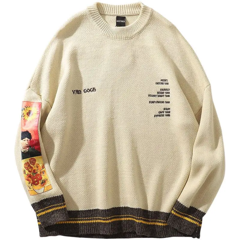 Men Japan Style Daily Sweater Male Oil Painting Printing Vintage Embroidery Knitted Pullover Couple Loose Round Neck Streetwear
Men Japan Style Daily Sweater Male Oil Painting Printing Vintage Embroidery Knitted Pullover Couple Loose Round Neck Streetwear