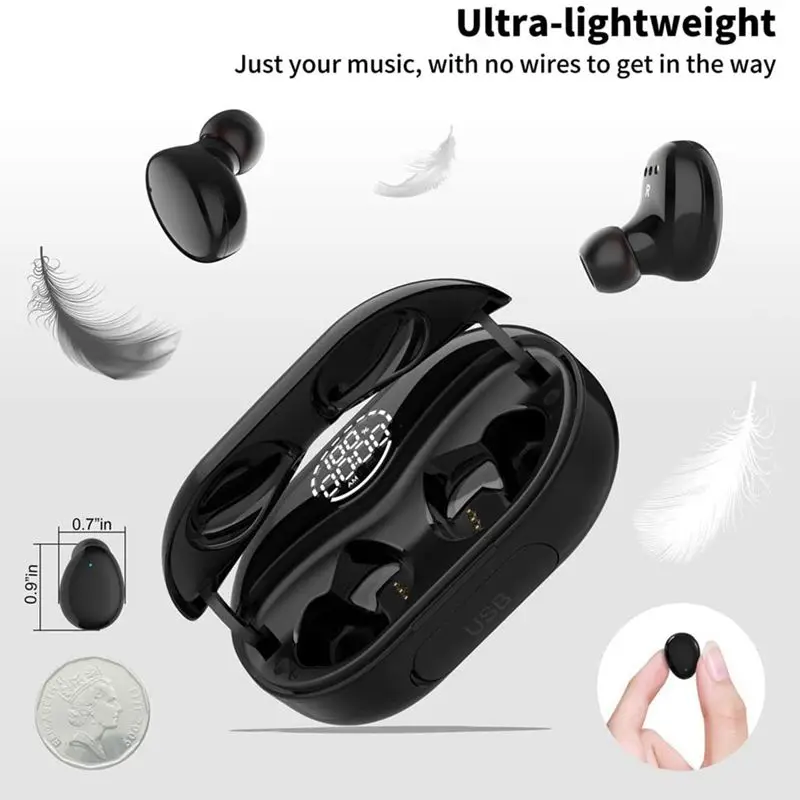 Wireless Earphones Bluetooth Earphone In-Ear Earbuds Waterproof Sport Stereo HIFI with LED Digital Display Charging Case
Wireless Earphones Bluetooth Earphone In-Ear Earbuds Waterproof Sport Stereo HIFI with LED Digital Display Charging Case