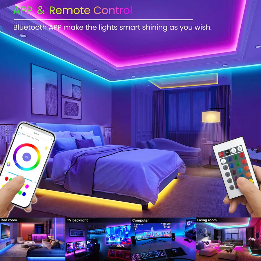 5M 10M WIFI LED Strip Lights Bluetooth RGB Led light 5050 SMD 2835 Flexible Waterproof Tape Diode Alexa Phone Control DC Adapter
5M 10M WIFI LED Strip Lights Bluetooth RGB Led light 5050 SMD 2835 Flexible Waterproof Tape Diode Alexa Phone Control DC Adapter