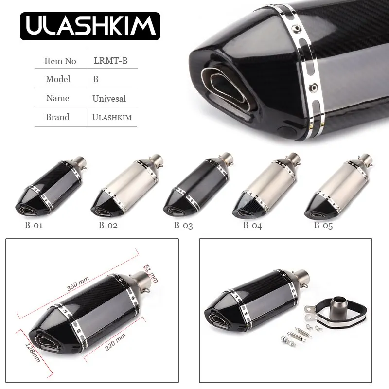 Универсальный мотоциклетный выхлопной глушитель из углеродного волокна с дБ-убийцей для Honda Yamaha Suzuki MT07 MT09 K6 K8 CBR1000 CBR650F
Универсальный мотоциклетный выхлопной глушитель из углеродного волокна с дБ-убийцей для Honda Yamaha Suzuki MT07 MT09 K6 K8 CBR1000 CBR650F