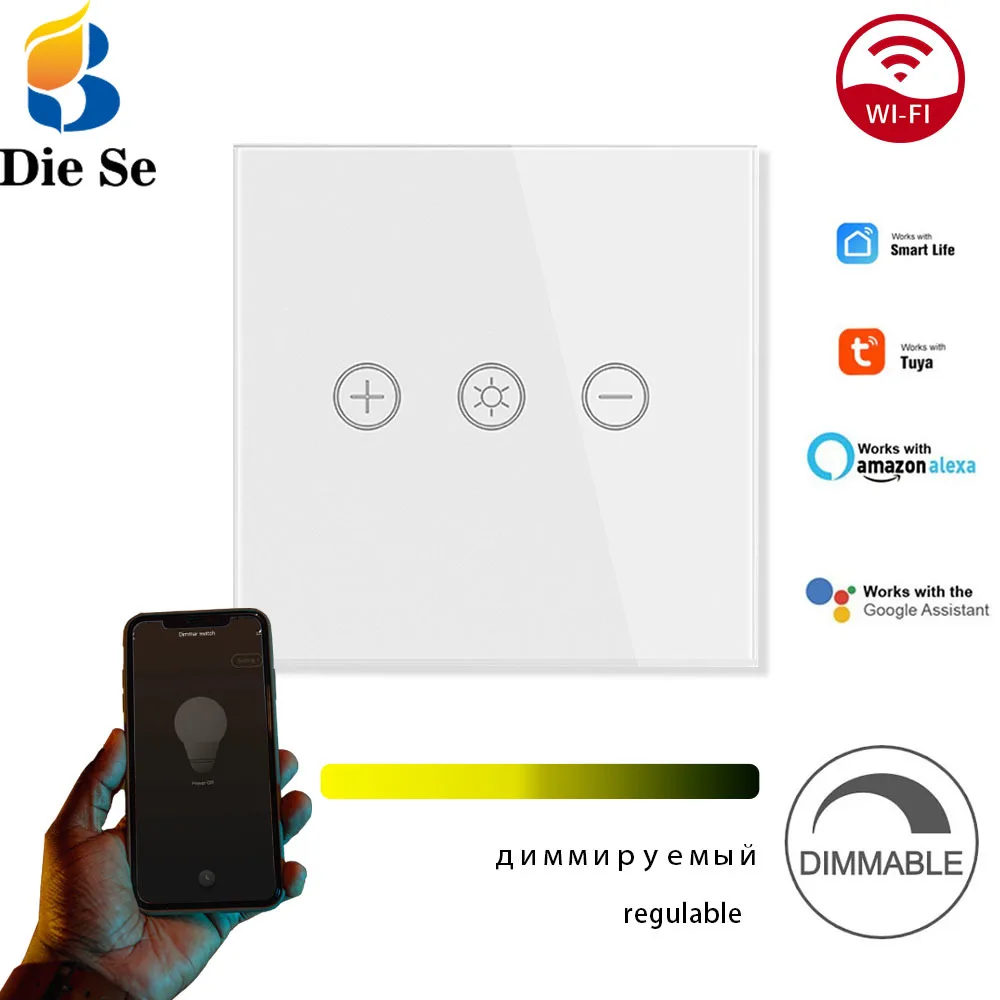 Smart Home Dimmer Switch 220V Wall Panel Touch Button Switch on Off Timer Tuya Smart Life Control Work with Alexa Google Home 
Smart Home Dimmer Switch 220V Wall Panel Touch Button Switch on Off Timer Tuya Smart Life Control Work with Alexa Google Home