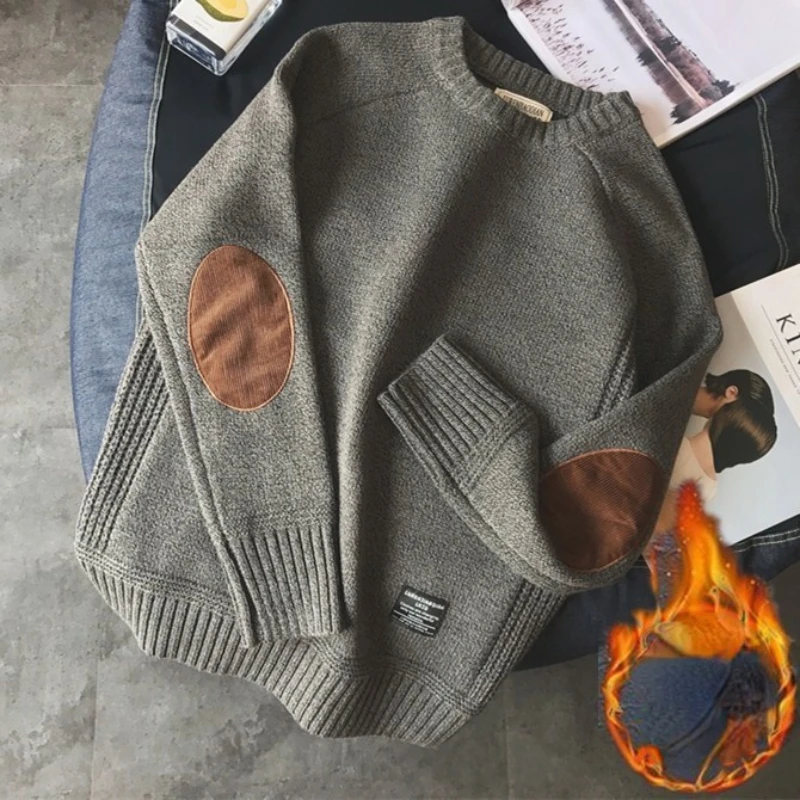 Vintage Pullover Sweater men's College patch splicing contrast thickened round neck sweater men's fashion sweater
Vintage Pullover Sweater men's College patch splicing contrast thickened round neck sweater men's fashion sweater