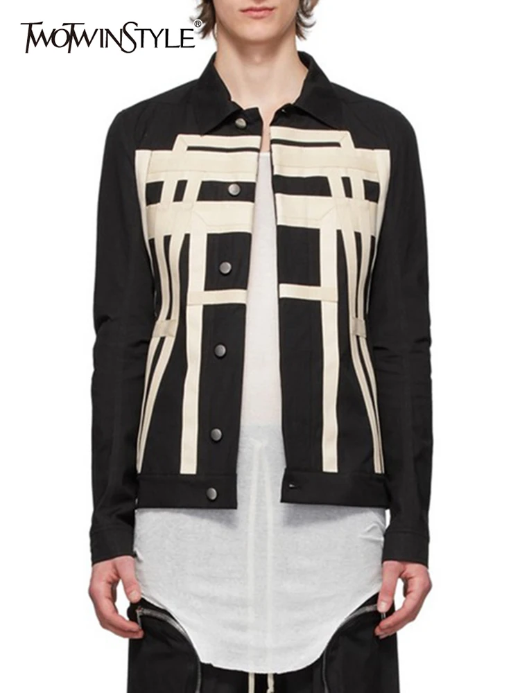 TWOTWINSTYLE Casual Patchwork Print Jackets For Women Lapel Loose Long Sleeve Single Breasted Coats Female 2022 Autumn Clothing
TWOTWINSTYLE Casual Patchwork Print Jackets For Women Lapel Loose Long Sleeve Single Breasted Coats Female 2022 Autumn Clothing