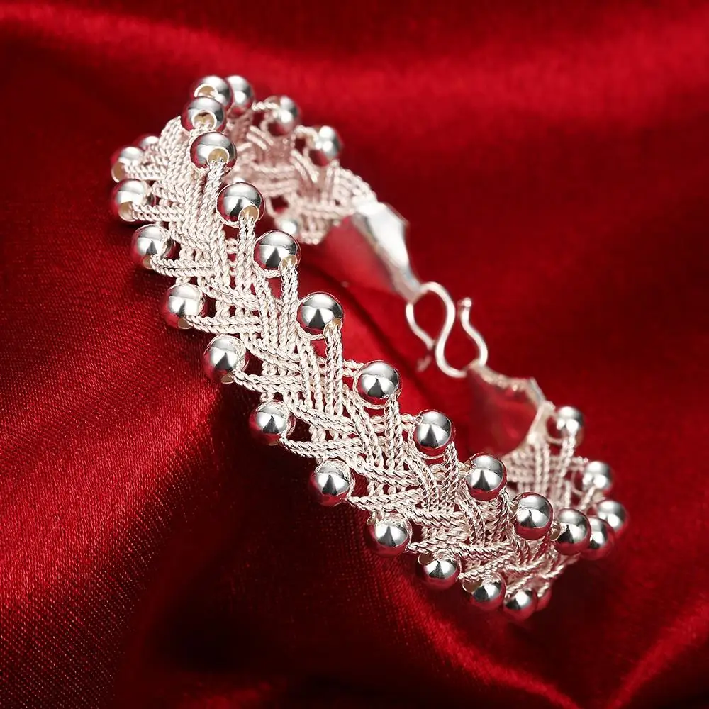 Best Quality Real 925 Sterling Silver Fashion Ball Woman Bangles Bracelets Fashion Wedding Engagement Jewelry
Best Quality Real 925 Sterling Silver Fashion Ball Woman Bangles Bracelets Fashion Wedding Engagement Jewelry