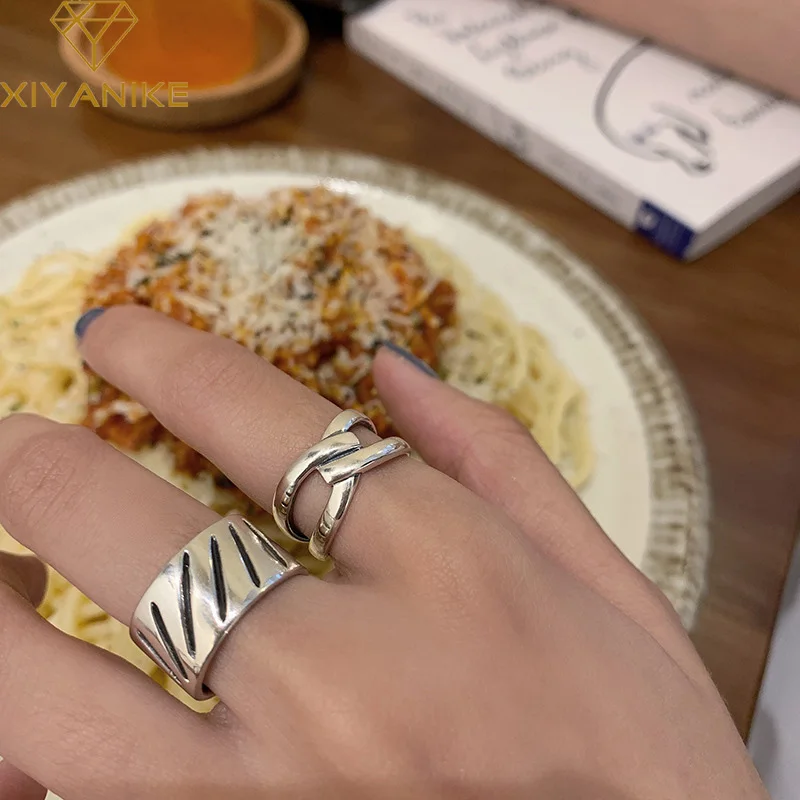 XIYANIKE Silver Color New Arrival Cross Knot Hollow Line Ring Decoration Trend Fashion Couple Handmade Кольцо Jewelry
XIYANIKE Silver Color New Arrival Cross Knot Hollow Line Ring Decoration Trend Fashion Couple Handmade Кольцо Jewelry