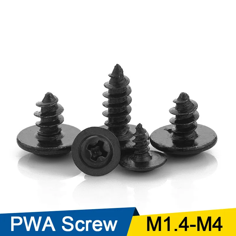 LUHUICHNAG Hardware Black Screw PWA Cross Round Head With Cushion Self-tapping Screw Pan Head M1.4 M1.7 M2 M2.3 M2.6 M3 M3.5 M4
LUHUICHNAG Hardware Black Screw PWA Cross Round Head With Cushion Self-tapping Screw Pan Head M1.4 M1.7 M2 M2.3 M2.6 M3 M3.5 M4