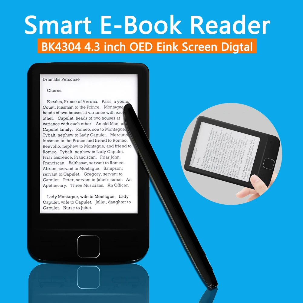 BK4304 4.3 inch OED Micro USB 2.0 High Speed Eink Screen Digital Smart Ebook Reader Electronic Book Mechanical Switch Arrow Key
BK4304 4.3 inch OED Micro USB 2.0 High Speed Eink Screen Digital Smart Ebook Reader Electronic Book Mechanical Switch Arrow Key