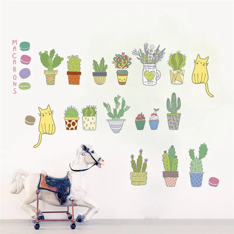 Cactus Flowerpot Plant Wall Stickers Bedroom Living Room Home Decoration Diy Pastoral Style Mural Art Diy Cat Wall Decals
Cactus Flowerpot Plant Wall Stickers Bedroom Living Room Home Decoration Diy Pastoral Style Mural Art Diy Cat Wall Decals