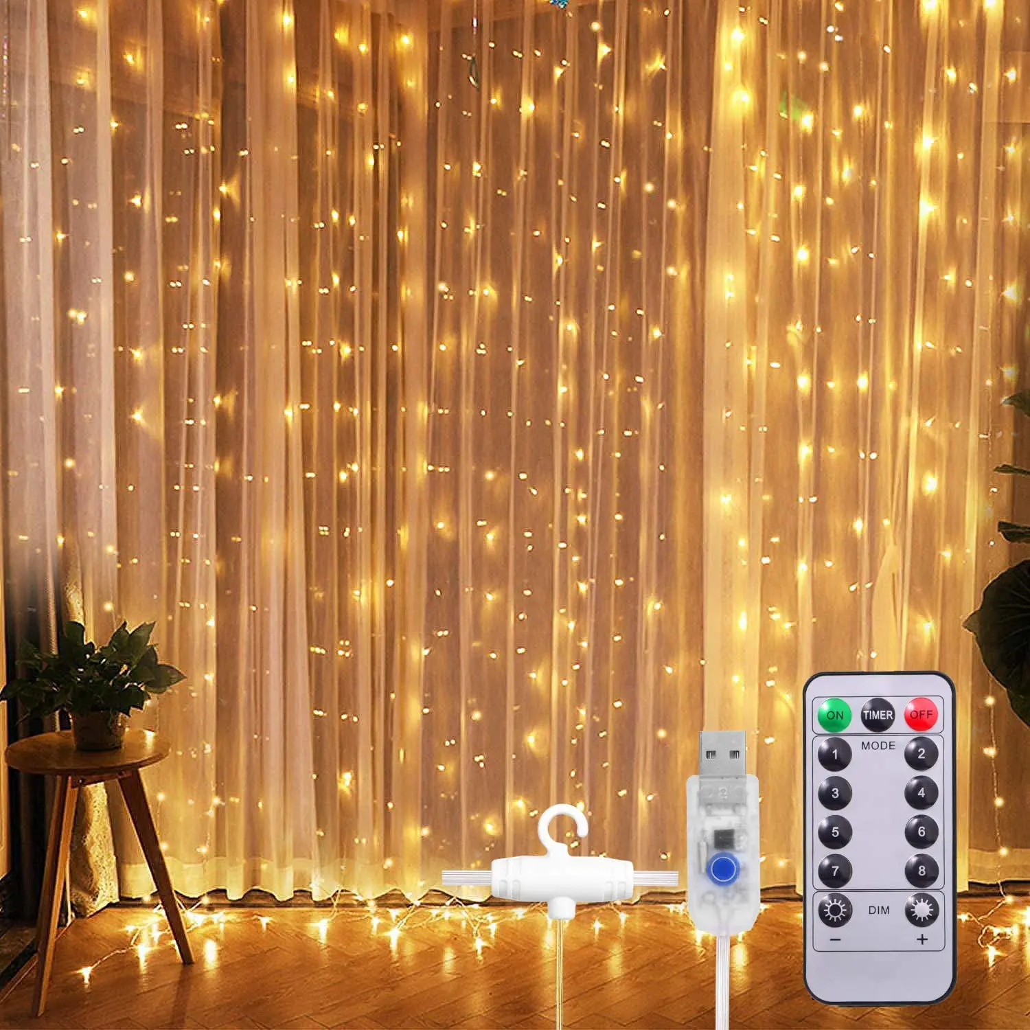 Window Curtain String Light 300 LED 8 Lighting Modes Fairy Light Remote Control USB Powered for Christmas Bedroom Party Wedding 
Window Curtain String Light 300 LED 8 Lighting Modes Fairy Light Remote Control USB Powered for Christmas Bedroom Party Wedding