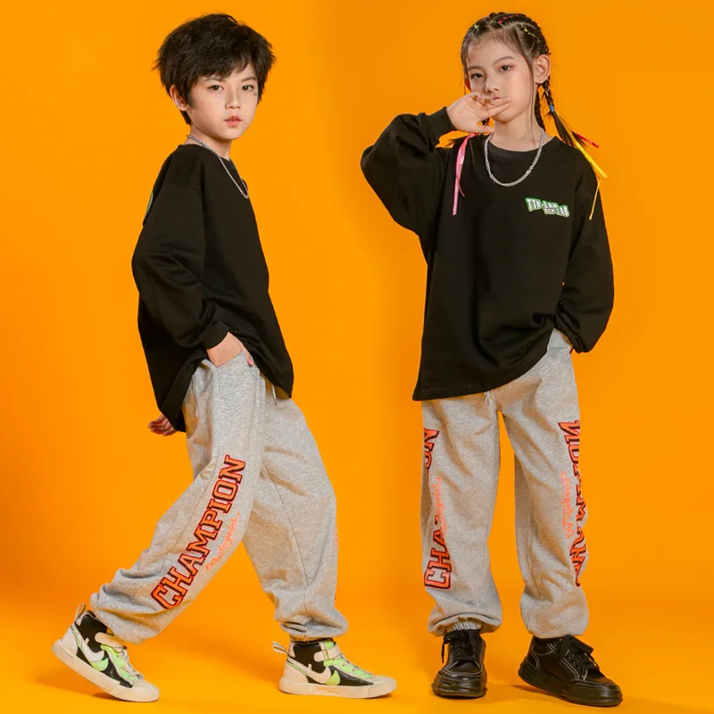Kid Cool Kpop Hip Hop Clothing Black Sweatshirt Top Streetwear Jogger Sport Sweat Pants for Girls Boy Jazz Dance Costume Clothes
Kid Cool Kpop Hip Hop Clothing Black Sweatshirt Top Streetwear Jogger Sport Sweat Pants for Girls Boy Jazz Dance Costume Clothes