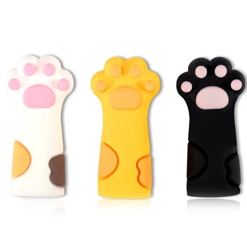 

3x Cute Cat Paw Silicone Nipper Cover Protective Sleeve For Nail Cuticle Scissors Manicure Pedicure Tools Dead Skin Tweezers Cap