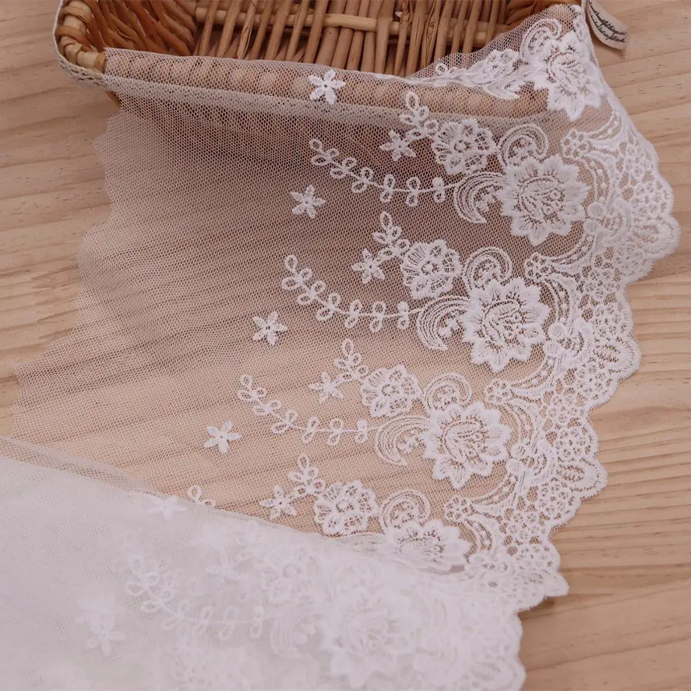 23 cm Wide*1yard Delicate White Embroidered Flower Tulle Lace Trim Ribbon Mesh Fabric Sewing Crafts DIY FL132
23 cm Wide*1yard Delicate White Embroidered Flower Tulle Lace Trim Ribbon Mesh Fabric Sewing Crafts DIY FL132